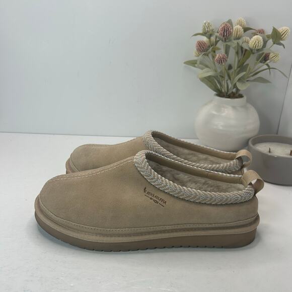 Koolaburra by UGG Burree Slip-On Suede Slippers Faux Fur Lined Tan Women 10 - Picture 3 of 10